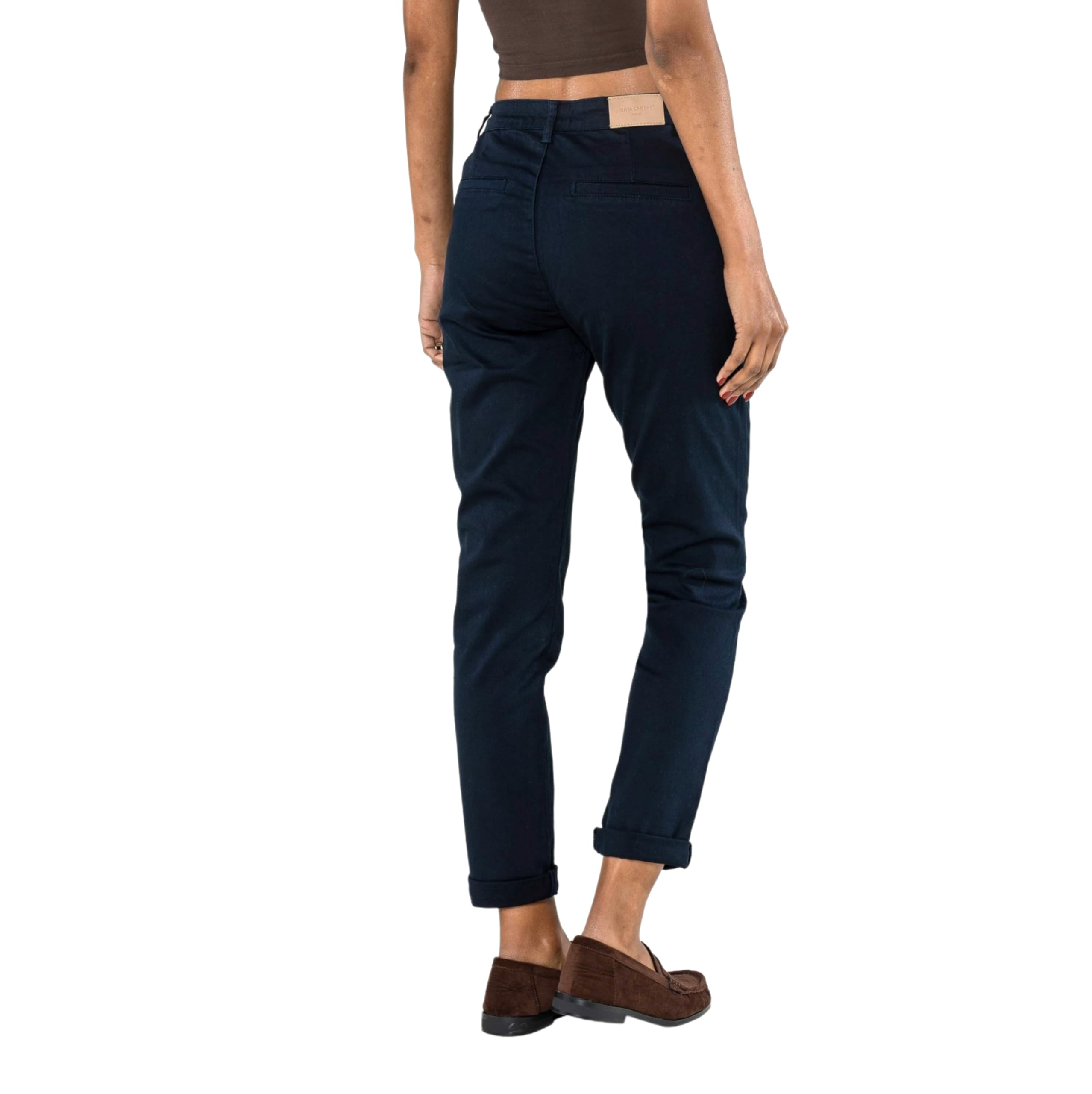 Nina Carter J250, pantaloni chino da donna, comodi, a vita media, slim fit, in cotone, elasticizzati, per tutti i giorni, per il tempo libero