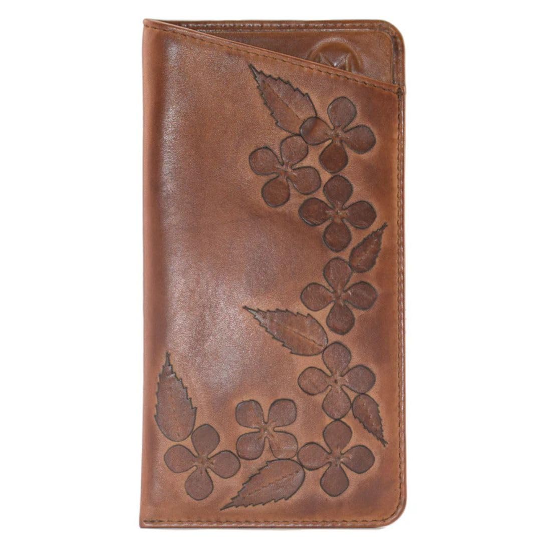 Mala Leather (Tan) Wild Bloom Floral Genuine Tan Leather Slip-In