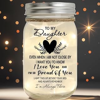 Daughter Gifts from Mom Dad，Starlight Mason Jar Night Light Birthday Gift for Daughter， Home Decoration Night Anniversary Wedding Gifts Ideas