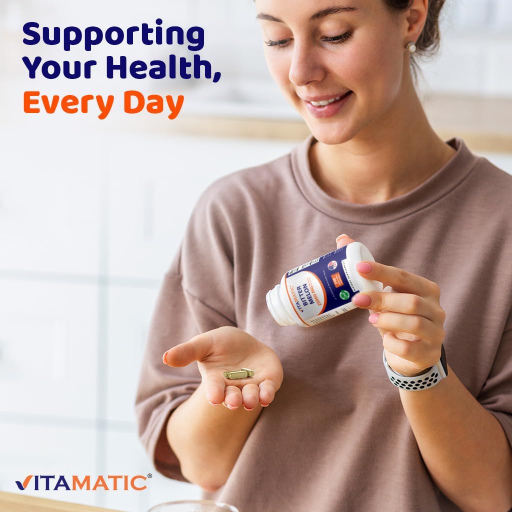 Vitamatic Bitter Melon- 25000 mg Equivalent Per Serving (from 25:1 Extract 1000 mg)- 240 Vegetarian Capsules, and Concentrated 25X Potency 100% Vegetarian, All-Natural and Non-GMO - Image 7