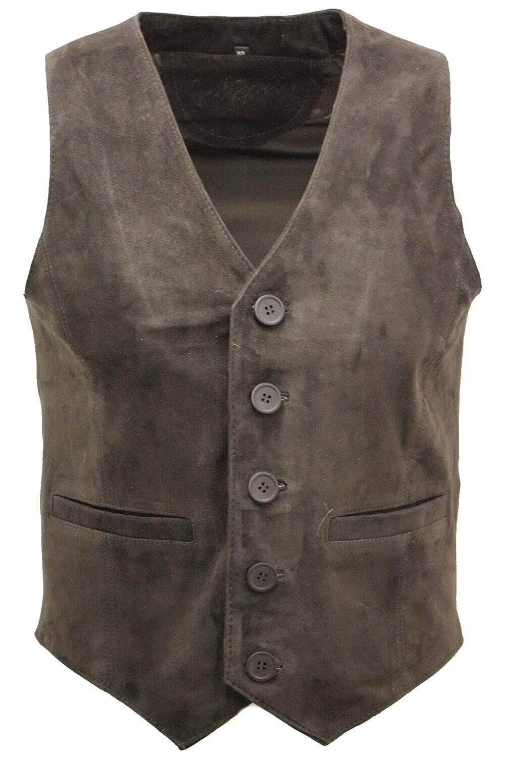 Infinity Leather Men's Brown Smart Real Suede Leather Gilet Waistcoat Biker Fashion Vest Xl