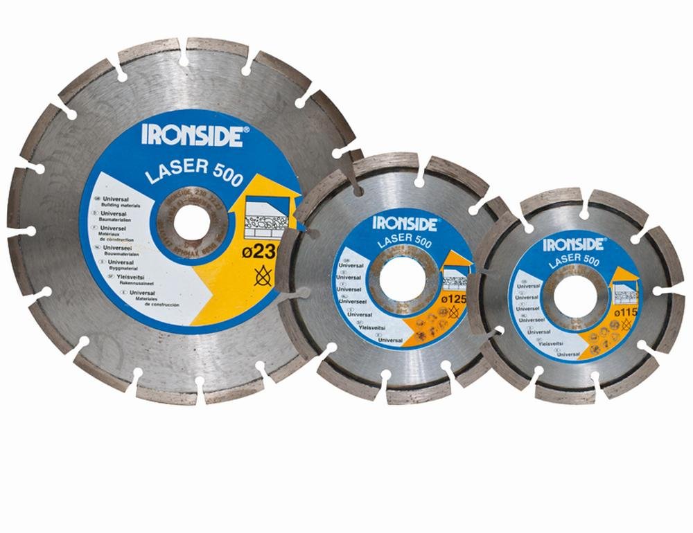 Ironside Diamentowe tarcze tnące Laser 500, segmentowane 115 mm 2,2/6 mm