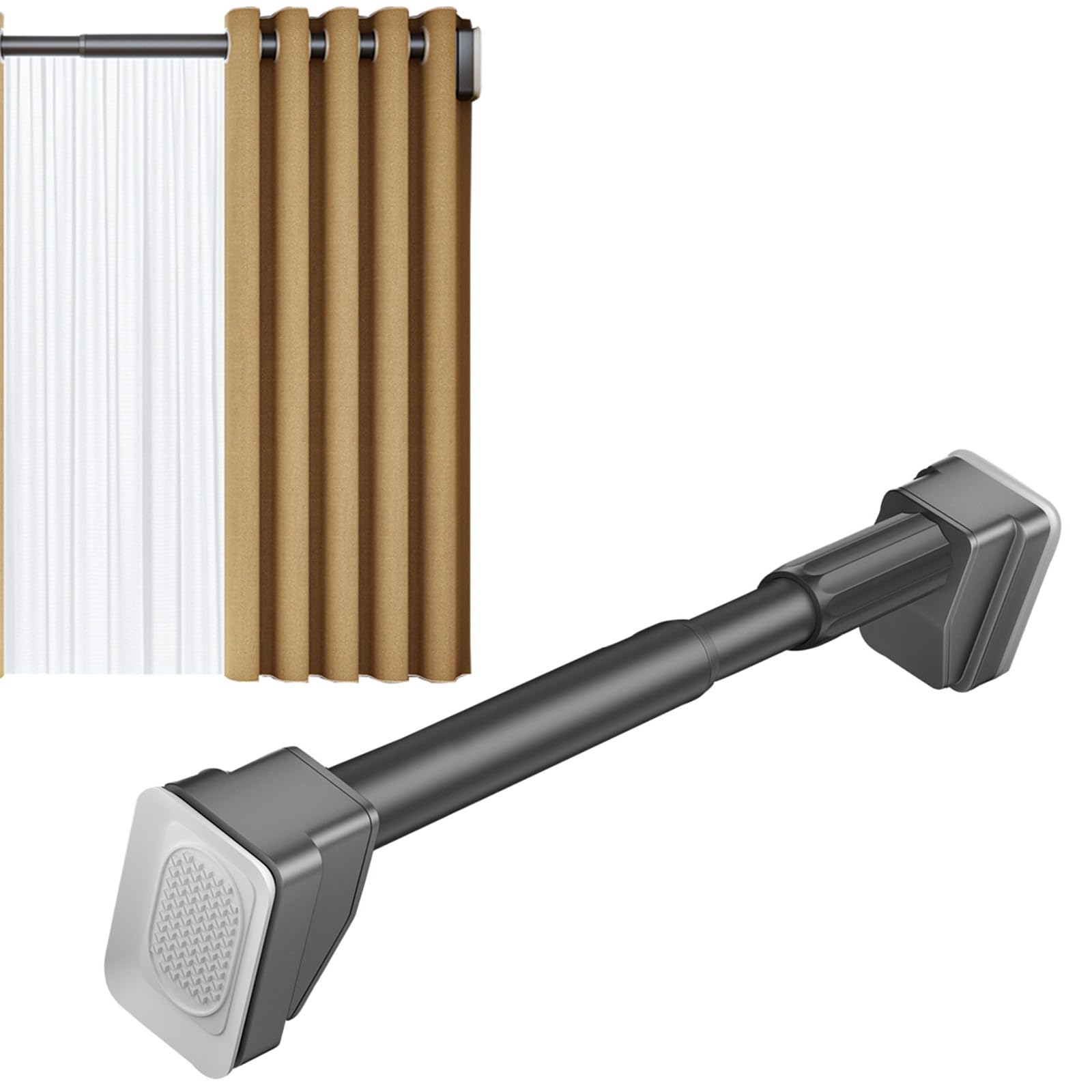 GLDYTVF Adjustable No-Drill Curtain Rod Extendable and Flexible Curtain Pole for Windows & Cabinets Gray 160-250CM Ideal for Easy Installation and Home Decor.