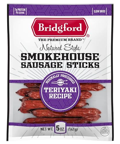 Bridgford Smokehouse Sausage Sticks Teriyaki 5 oz Pack of 6 - Made with Beef and Pork - Gluten Free High Protein Summer Sausage Beef Snack - Smoked, Savory, and Ready-to-Eat for Any Adventure - Thumbnail 3