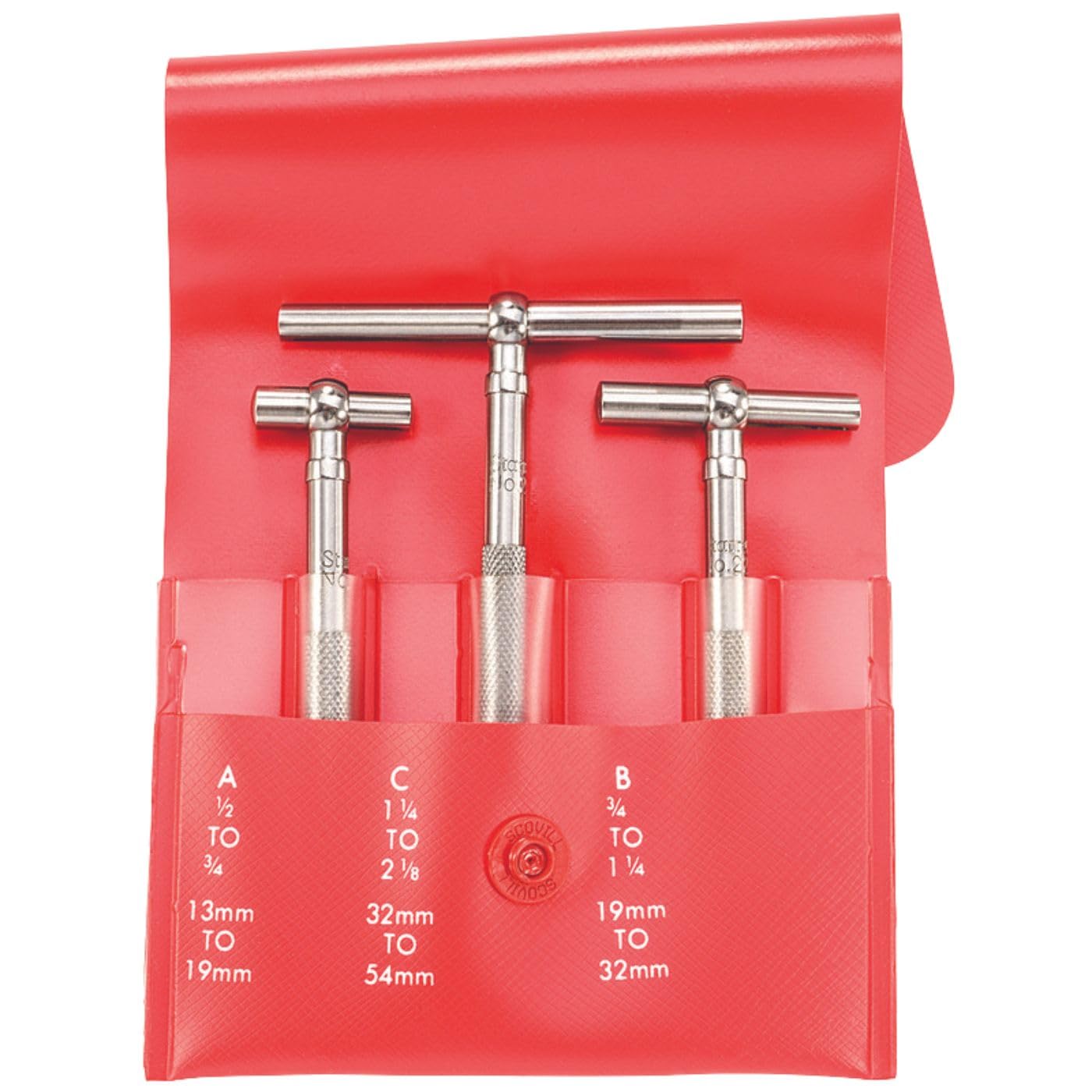 Starrett Telescoping Gage, 1/2"-2-1/8" Range, 2-3/8" Handle Length | Hardened and Precision Ground Contacts, Includes Plastic Case, S229FZ