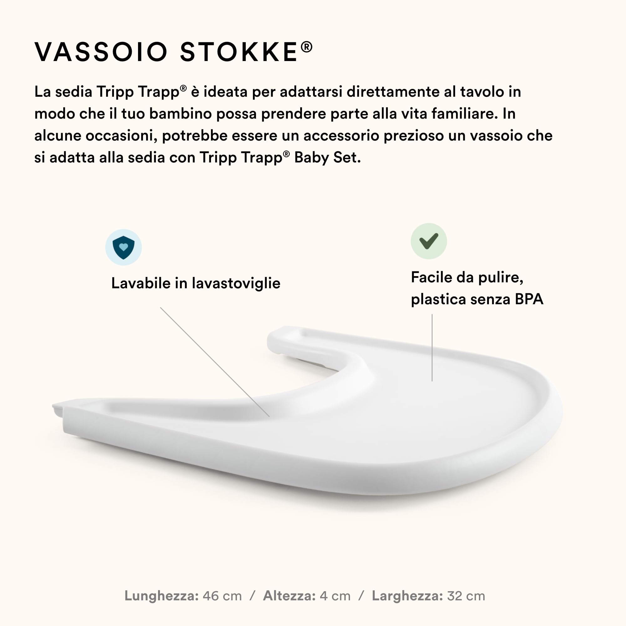Seggiolone Stokke Tripp Trapp (Glacier Green) Con Vassoio (Bianco) - Include Sedia, Baby Set 2 per Bambini Da 6 a 36 Mesi - Regolabile e Facile Da Pulire