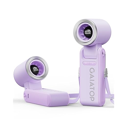 Gaiatop Portable Handheld Turbo Fan, 21 Hrs Cooling, 180° Foldable 4-in-1 Hand Held Fans, 6-Speed (1-100) Personal Mini Handheld Fans, Small Portable Fan for Travel Working Outdoor, Women Gifts Purple