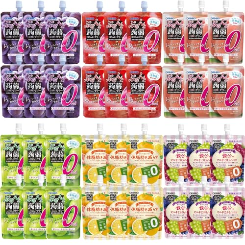 House choice いいものだけを オリヒロ ぷるんと蒟蒻ゼリー カロリーゼロ スタンドパウチ 6種各6個36個セット