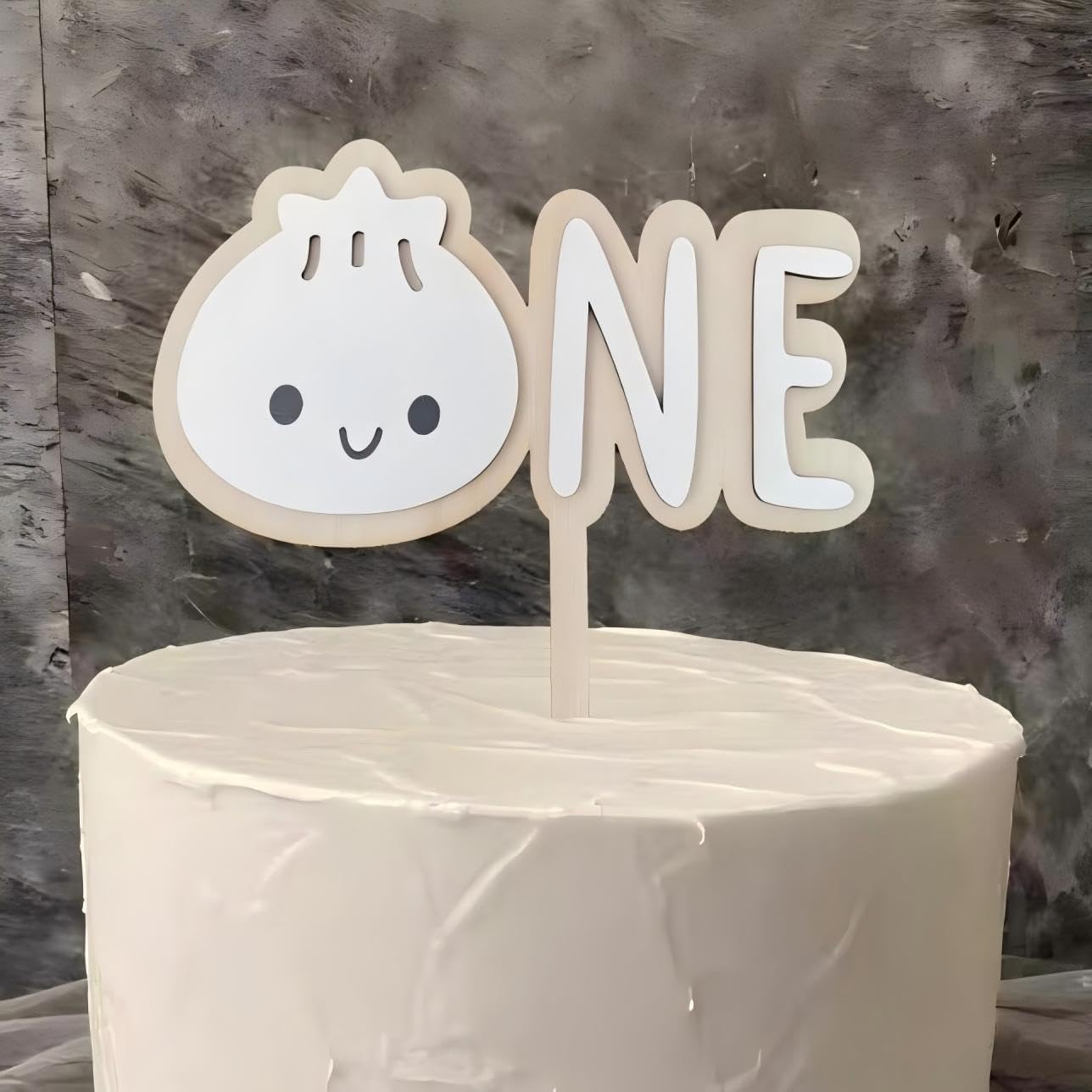Little Dumpling Wood Cake Topper,Dumpling Theme First Birthday Party Decorations,Dumpling Baby Shower Theme,Boy Baby/Girl Baby 1st Bithday Party (