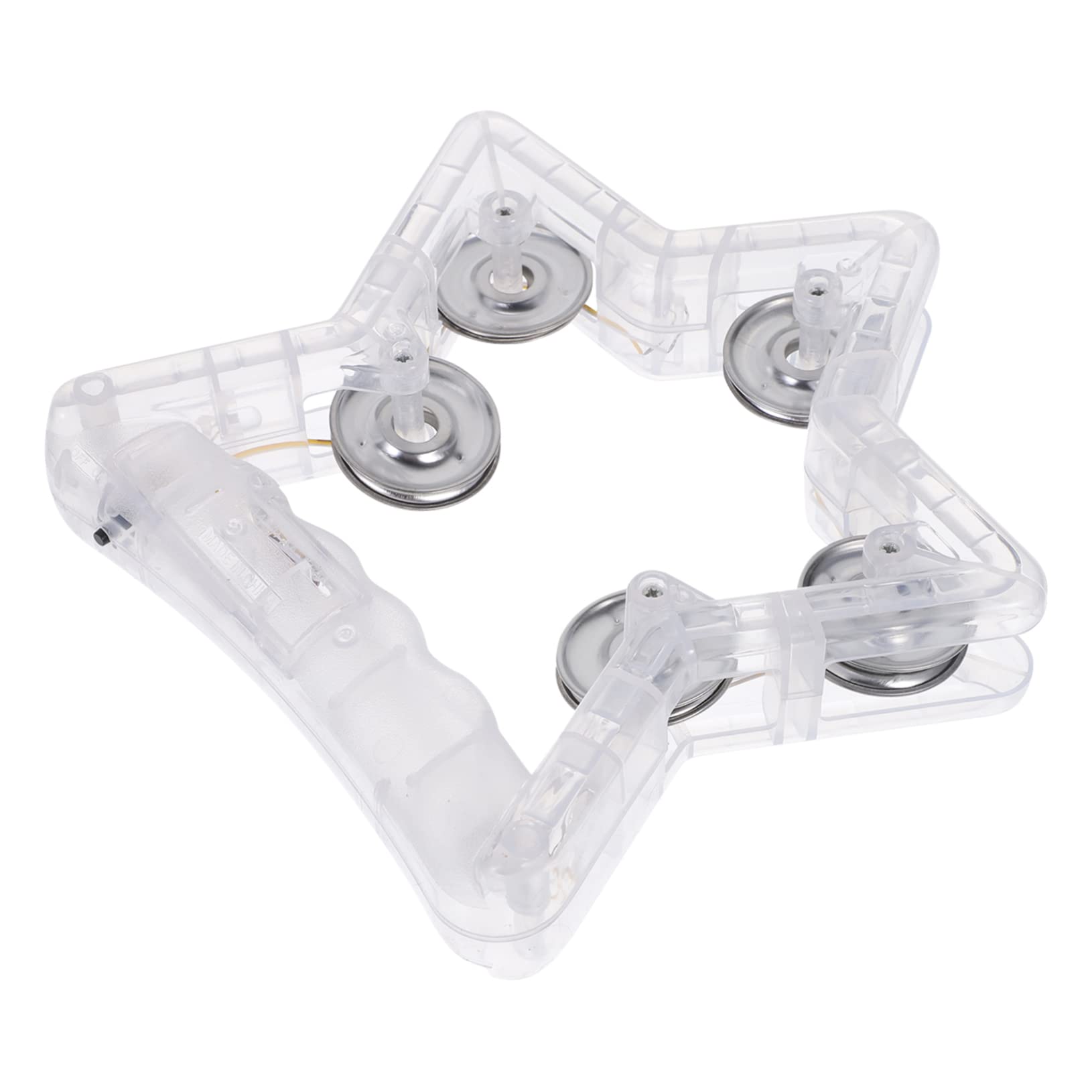 Totority Musical Flashing Tambourine No Battery Needed Handheld Percussion Instrument for Boys and Girls Adults Party Props Dance Floor Accessory