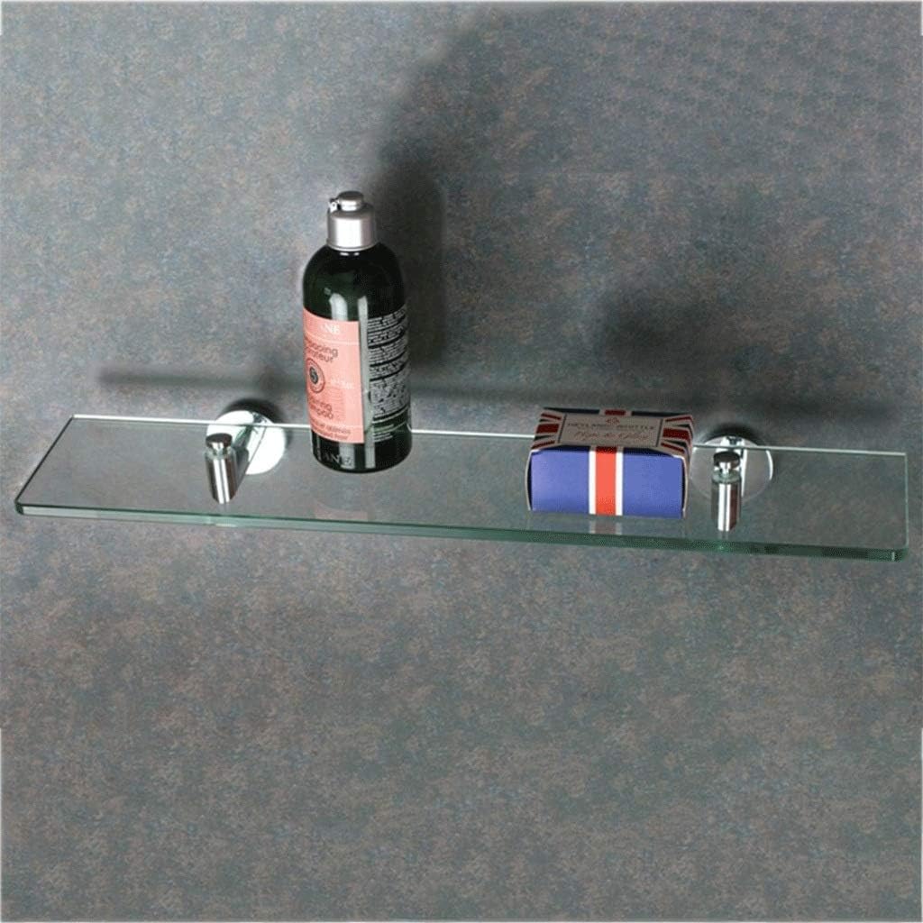 Wall Mounted Stainless Steel Bathroom Shelf Rack, Glass Shelves