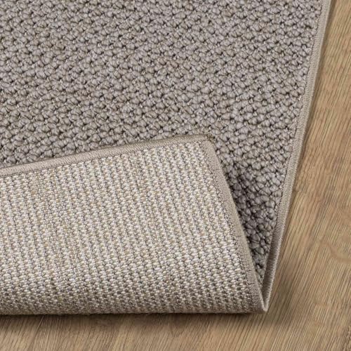 Tapis 170 x 120 cm LUGO rectangulaire en polyester lavable couleur taupe - 6