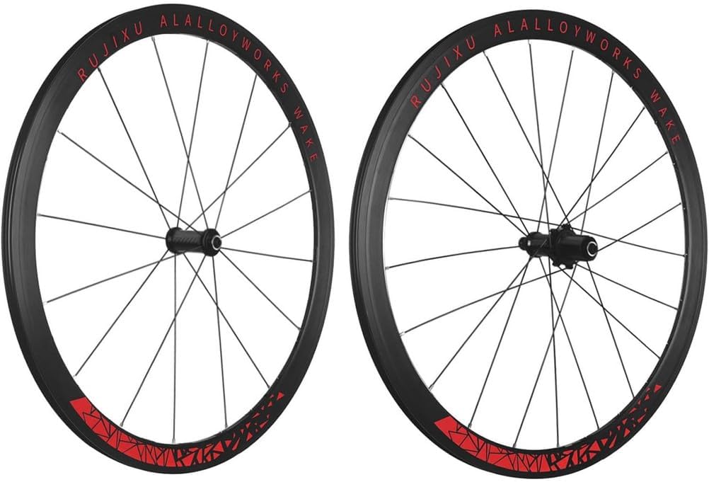 Bicycle Rims 30/40/50Mm 700C Road Bike Front Wheel Rear Set C/V/Brake Aluminum Alloy Quick Release 7/8/9/10/11/12 Speed ​​Cassette(Gold,50mm)