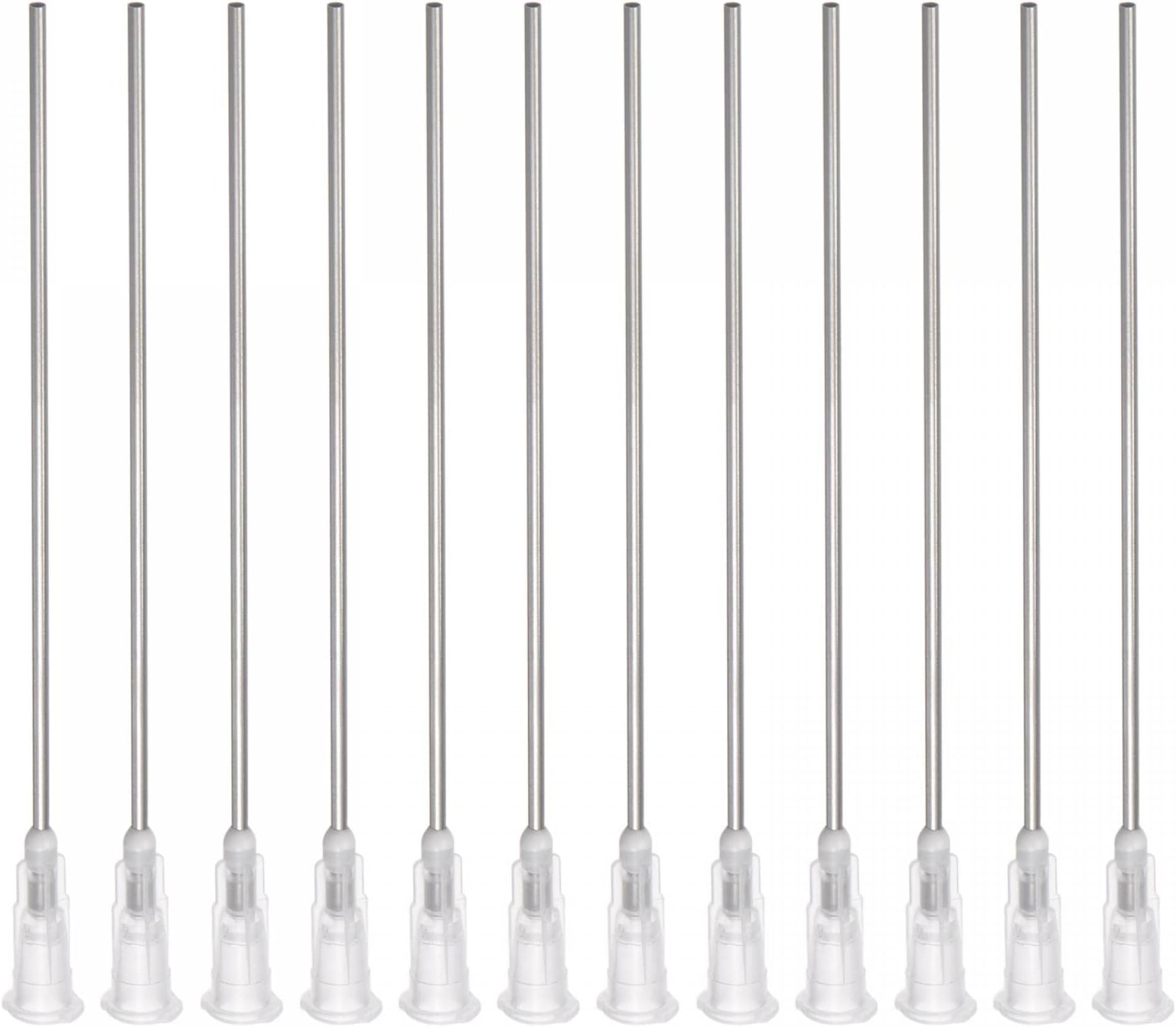 Industrial Blunt Tip Dispensing Needle with Luer Lock for Liquid Glue Gun, 16G 3-1/5", 20 Pcs (White)