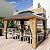HAPPATIO 10' x 12' Hardtop Gazebo, Outdoor Wood Grain Frame Aluminum with Galvanized Steel Double Roof?Patio Gazebo Canopy with Netting and Curtains for Patio, Lawns, Deck?Backyard (Beige)