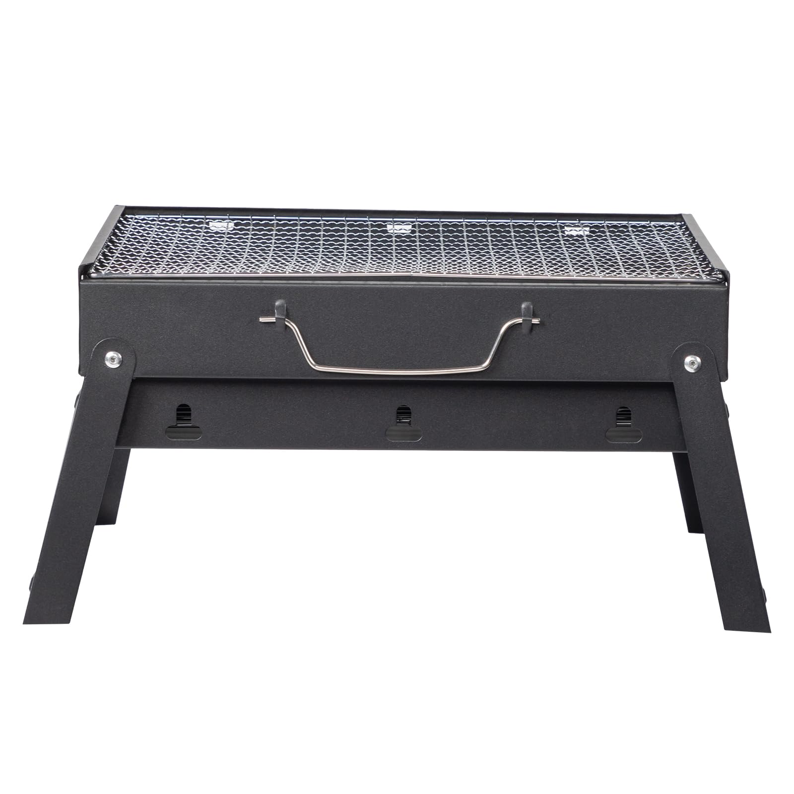 Portable barbecue grill with foldable legs, compact and lightweight charcoal grill, suitable for outdoor camping, backyard, picnic, beach party, and family outings