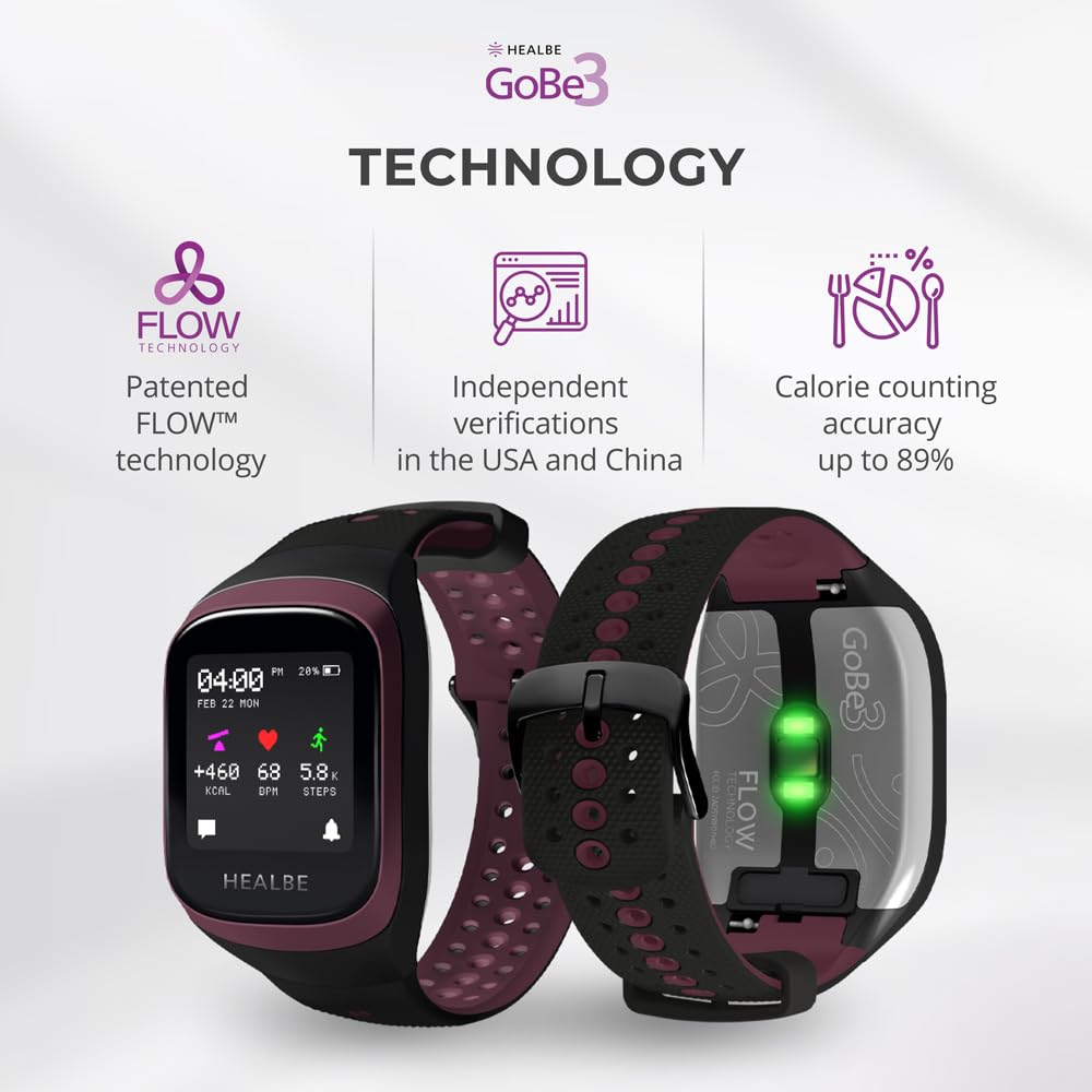 GOBe3 SMARTBAND ブラック HEALBE GoBe 3 Smart Band - Ingestão automática de calorias e
