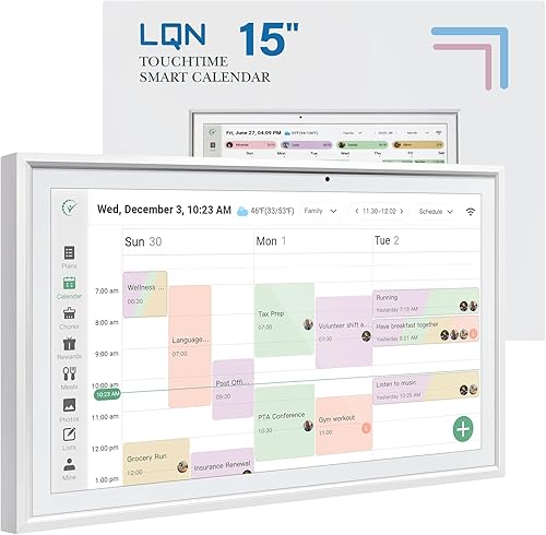 Digital Calendar 15.6 Inch Smart Electronic Family Planner with Chore Chart Display, IPS HD Touch Screen with WiFi App Control, Share Photos, Videos and Sound Reminder, Gifts for Women Men, Gifts for Mom Dad, Desk Calendar Refills,white