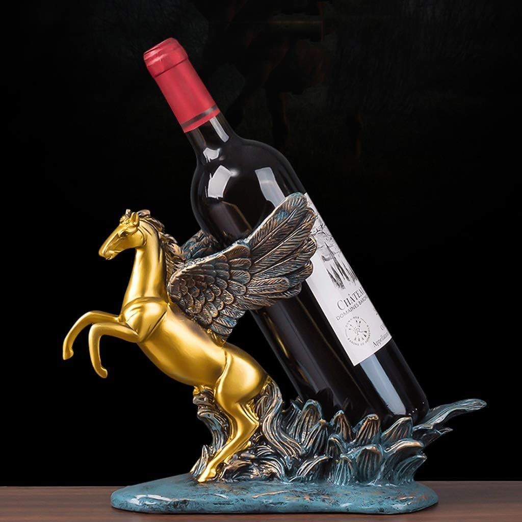 Home bar Wine Rack Wine Bottle Holder Creative Horse Resin Wine Bottle Rack Modern and Simple Tabletop Wine Rack Bar Cabinet Decoration Gift for Home Kitchen Dining Room