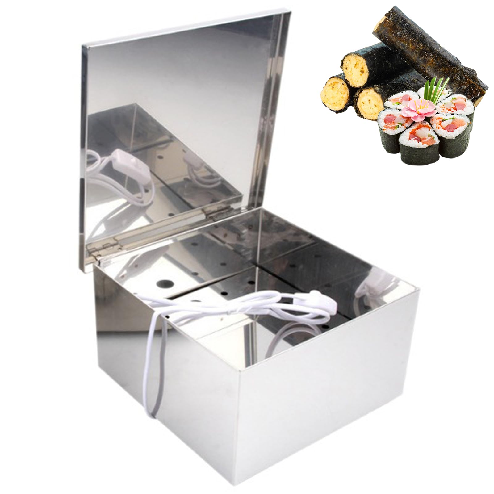 Suszarka do Wodorostów, Stalowy Piec do Sushi z Żarówką Grzewczą | Suszarka do Nori Sushi, Regulacja Temperatury, Równomierne Ogrzewanie, do Sushi Restauracji Japońskich(L)