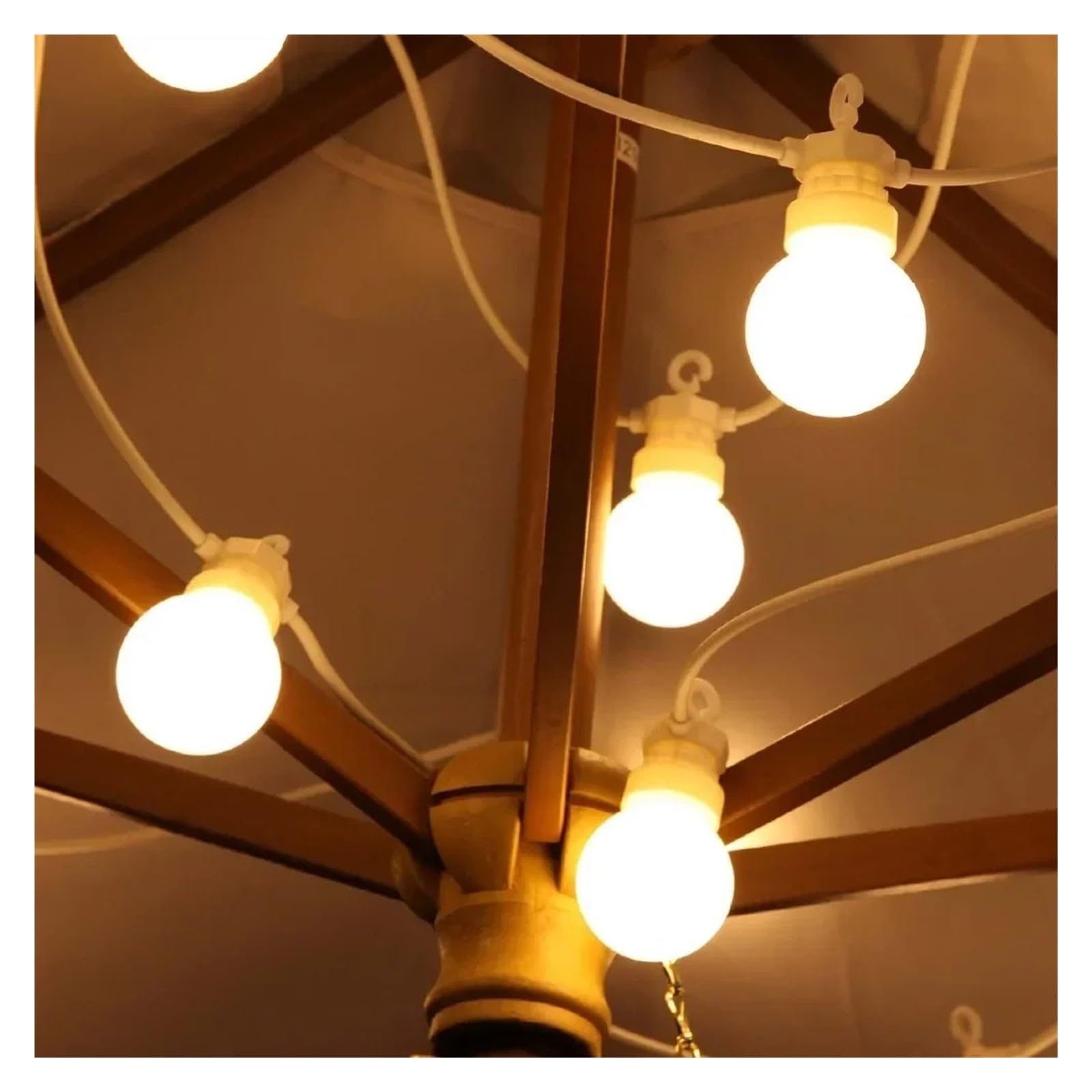 Luci per alberi di Natale, Kompatybilna girlanda zewnętrzna, kula świetlna, oświetlenie tarasowe, żarówki, wesela, namioty, kemping(15meters 20bulbs)