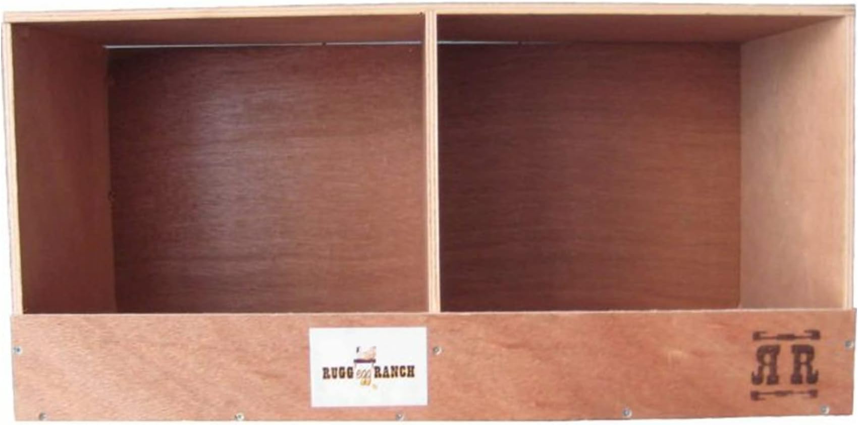 Rugged Ranch Duplex 24"x12"x12" Dual-Compartment Hen Nest Cubby for 2 to 4 Hens - Wooden Chicken Coop Accessory for Interior Use, Furniture-Grade Wood, Easy Assembly