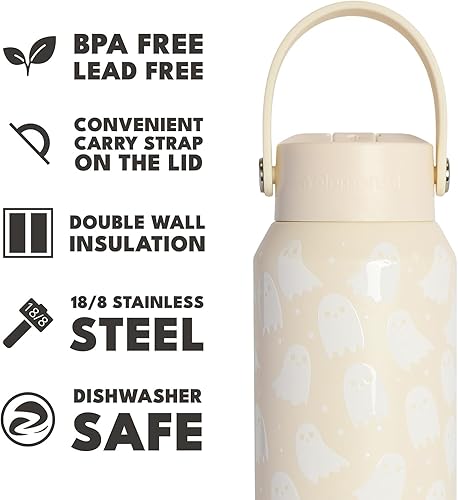 Miniatura 96 de Elemental Botella de agua aislada de 40 onzas con pajilla, botellas de agua con núcleo de acero inoxidable 100% a prueba de fugas para viajes,