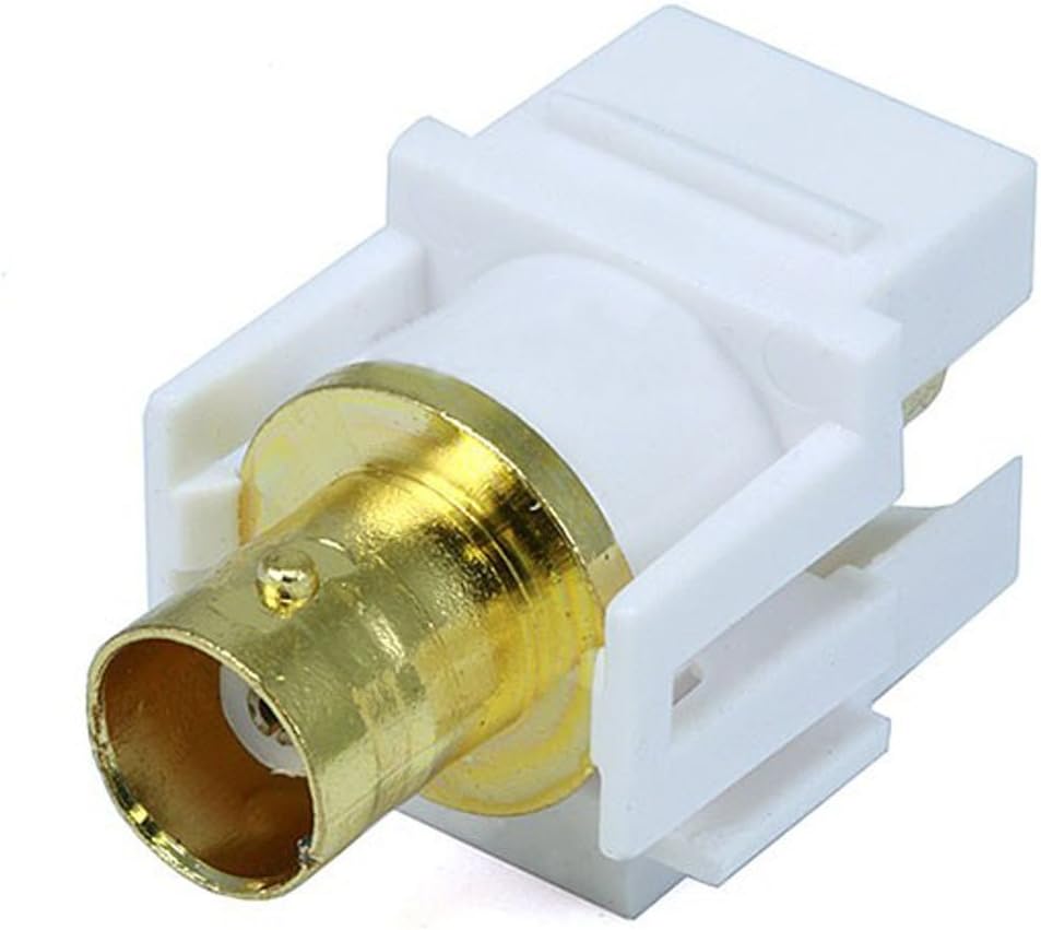 Monoprice 106540 Keystone Jack-Modular BNC, White (2 Pack)