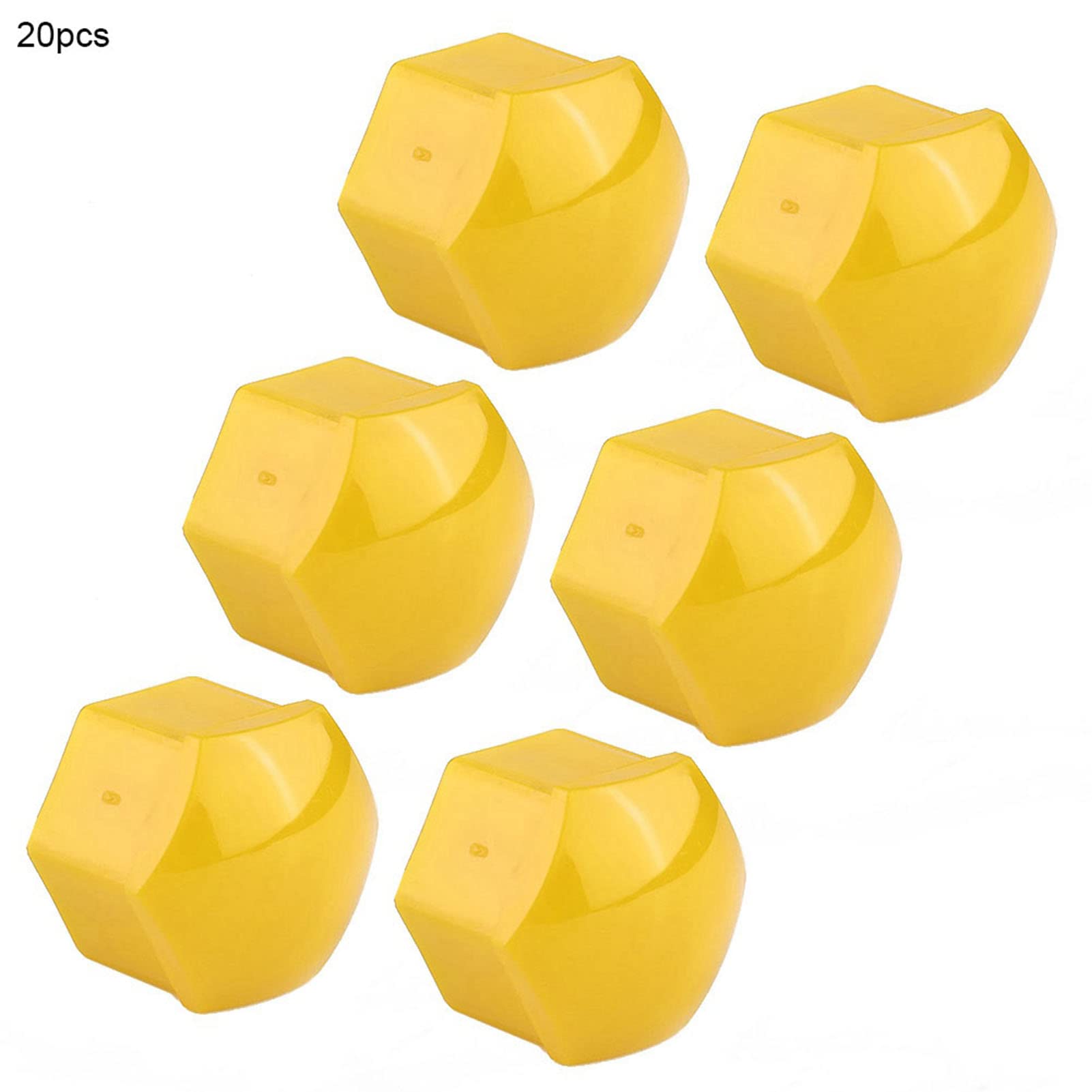 Ejoyous 20 szt. Nakrętki kół Samochodowych 19mm Osłony na śruby Piasty Koła Osłona Felgi Wykonana z Wysokiej Jakości Nylonu PA66 (YELLOW)