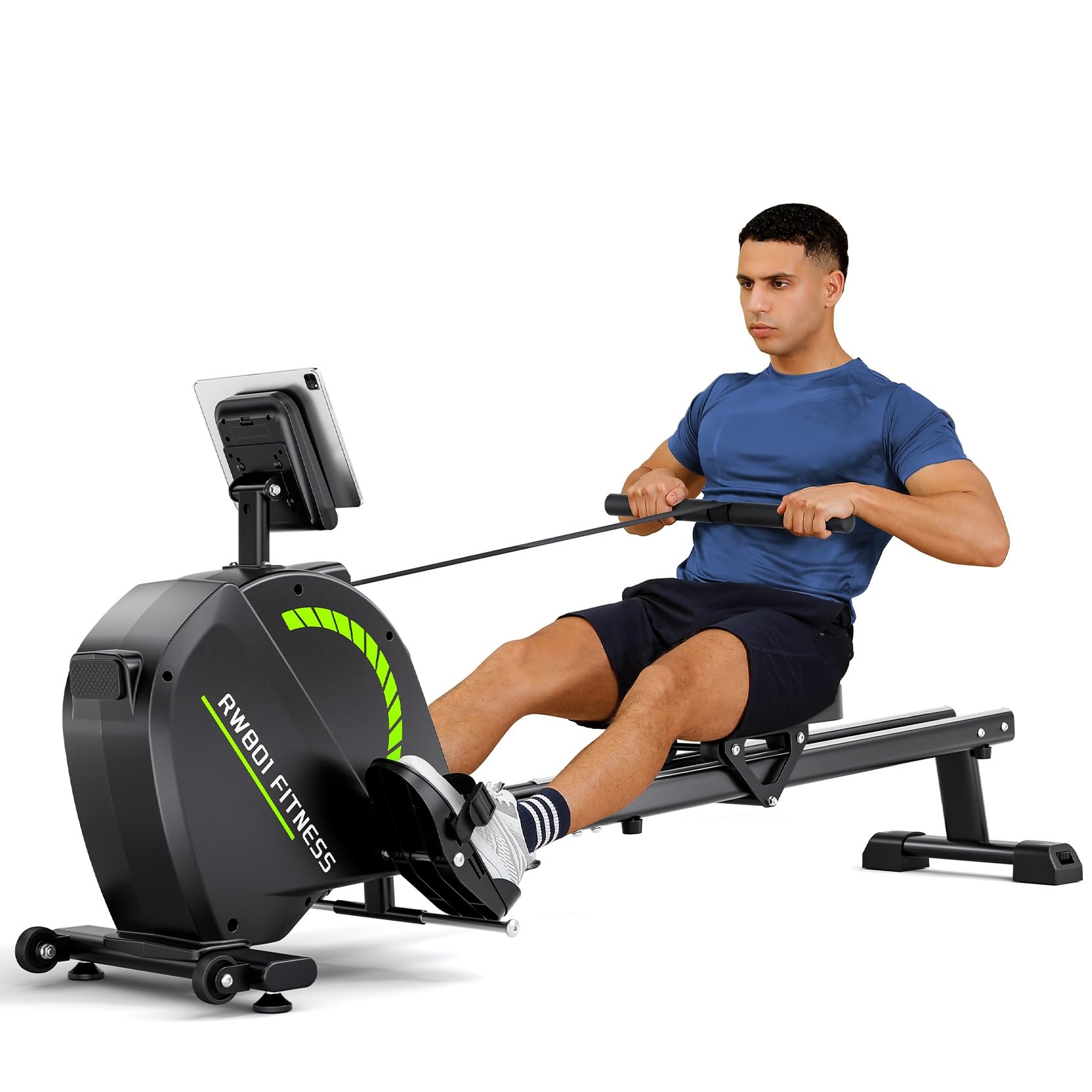 Dripex Maquina de Remo para Casa Silenciosa, Maquina Remo Magnética con 16 Niveles de Resistencia, Pantalla LCD con App Bluetooth, Estructura Estable, Capacidad de hasta 160 kg