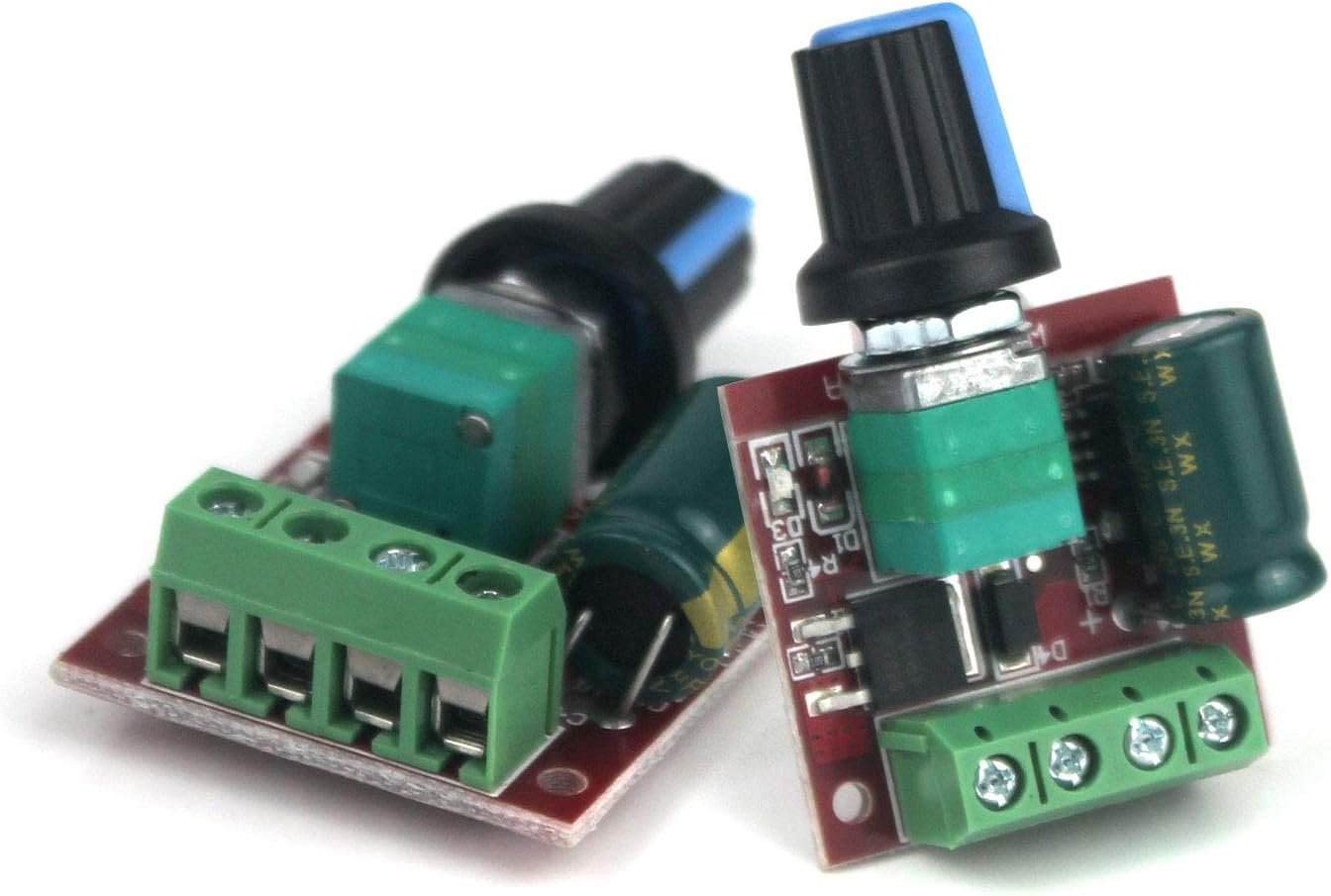 Taikuwu 2pcs Mini DC Motor Speed Controller, 5V-35V 5A PWM DC Motor Speed Switch Controller LED Volt Regulator