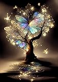 AIBOERL Diamond Art Kits for Adults,Glitter Tree 5D Diamond Painting Kits for Adults,Diamond Painting Diamond Art with Full Drill Diamond Dots DIY Gem Crafts Kits for Home Decor Gift-12x16in