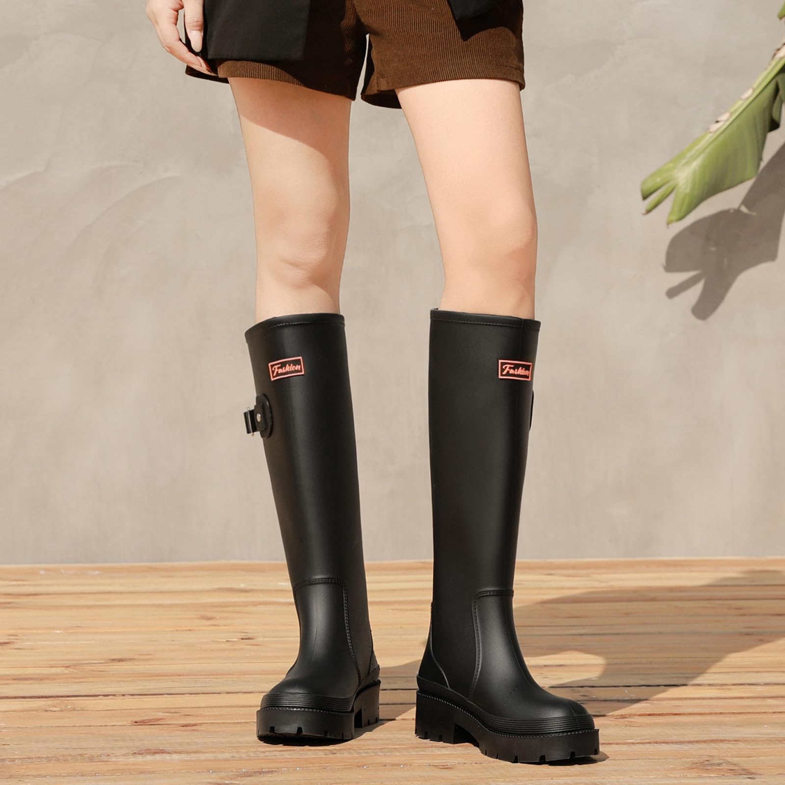 Gummistiefel Damen Lange Stiefel, Original Wasserdicht Hohe Rutschfeste, Sicherheitsstiefel Gummischuhe Bequeme Gartenschuhe Für den Innen- und Außenbereich