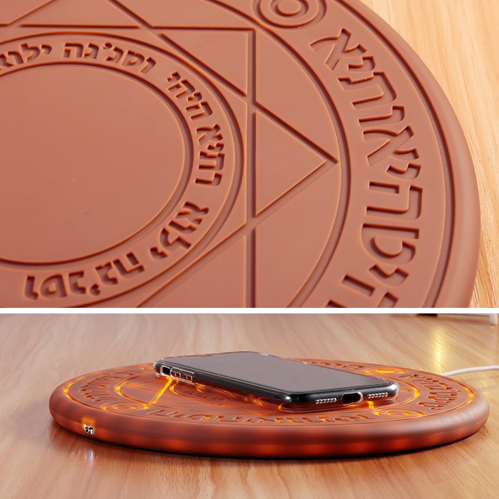 Gran Cargador Inalámbrico Magic Array, para Teléfonos Móviles Celulares De con Certificación Qi, Energía Móvil con Efecto Mágico, 10w,Gold