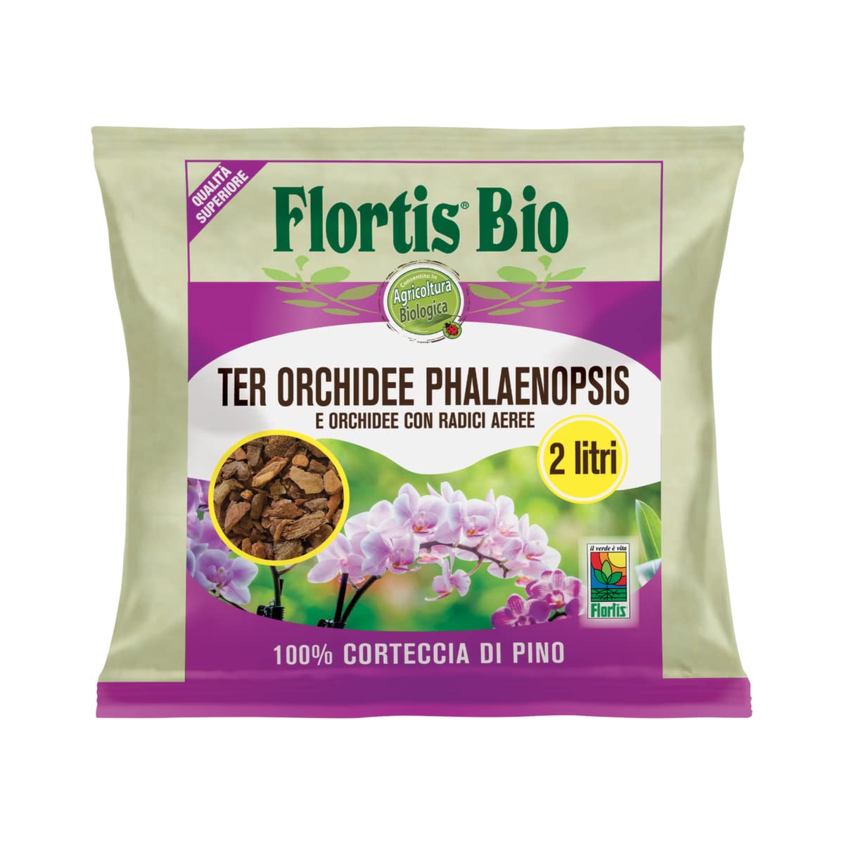 FLORTIS TERRICCIO ORCHIDEE/​PHALAENOPSIS 2LT CURA PIANTE GIARDINAGGIO INTERNO ESTERNO