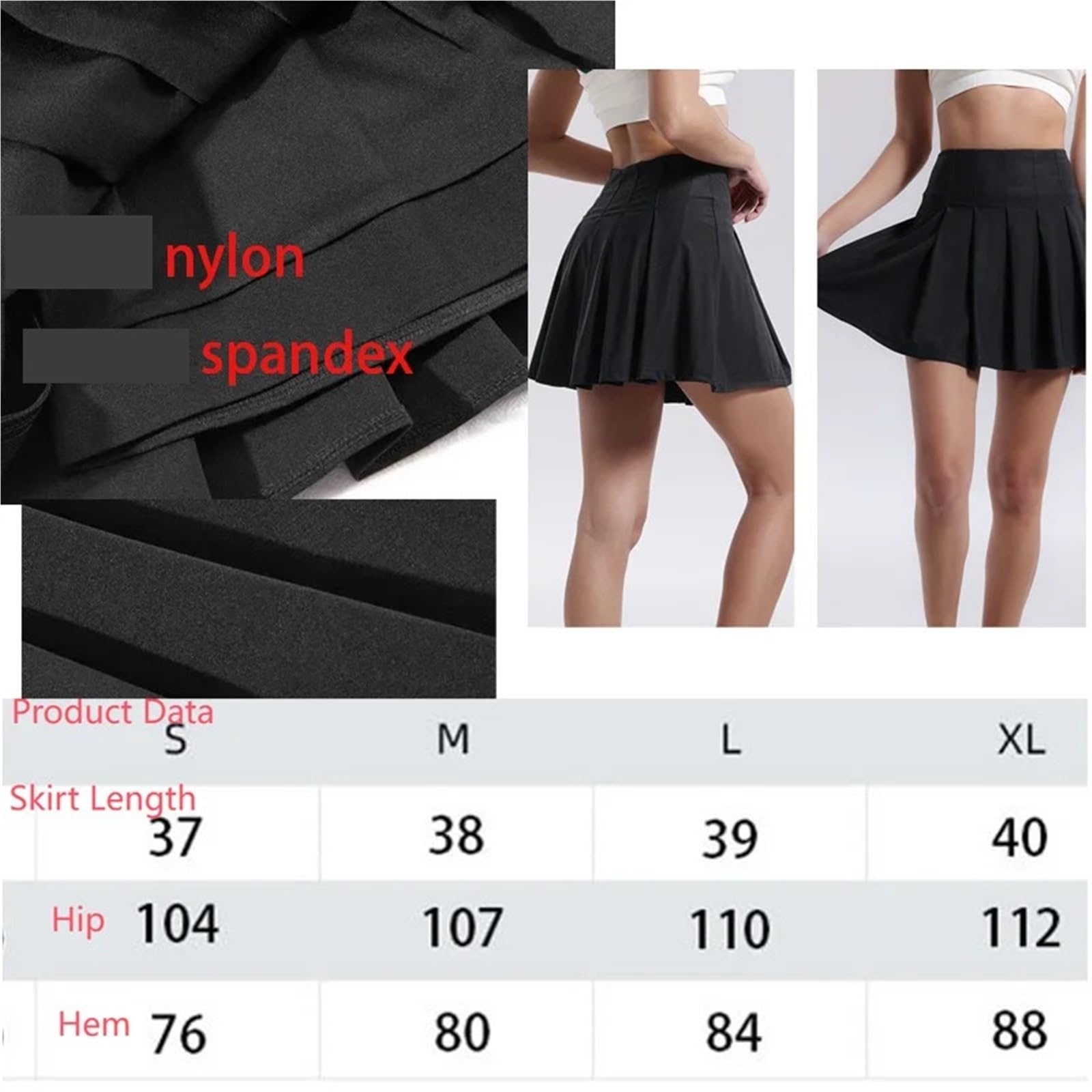 Falda de Tenis Plisada Nailon Spandex con Bolsillos | Multicolor SML XL Deportes Tenis Running Gimnasio Ocio: Plisados ​​Bolsillos Stretch Mujer