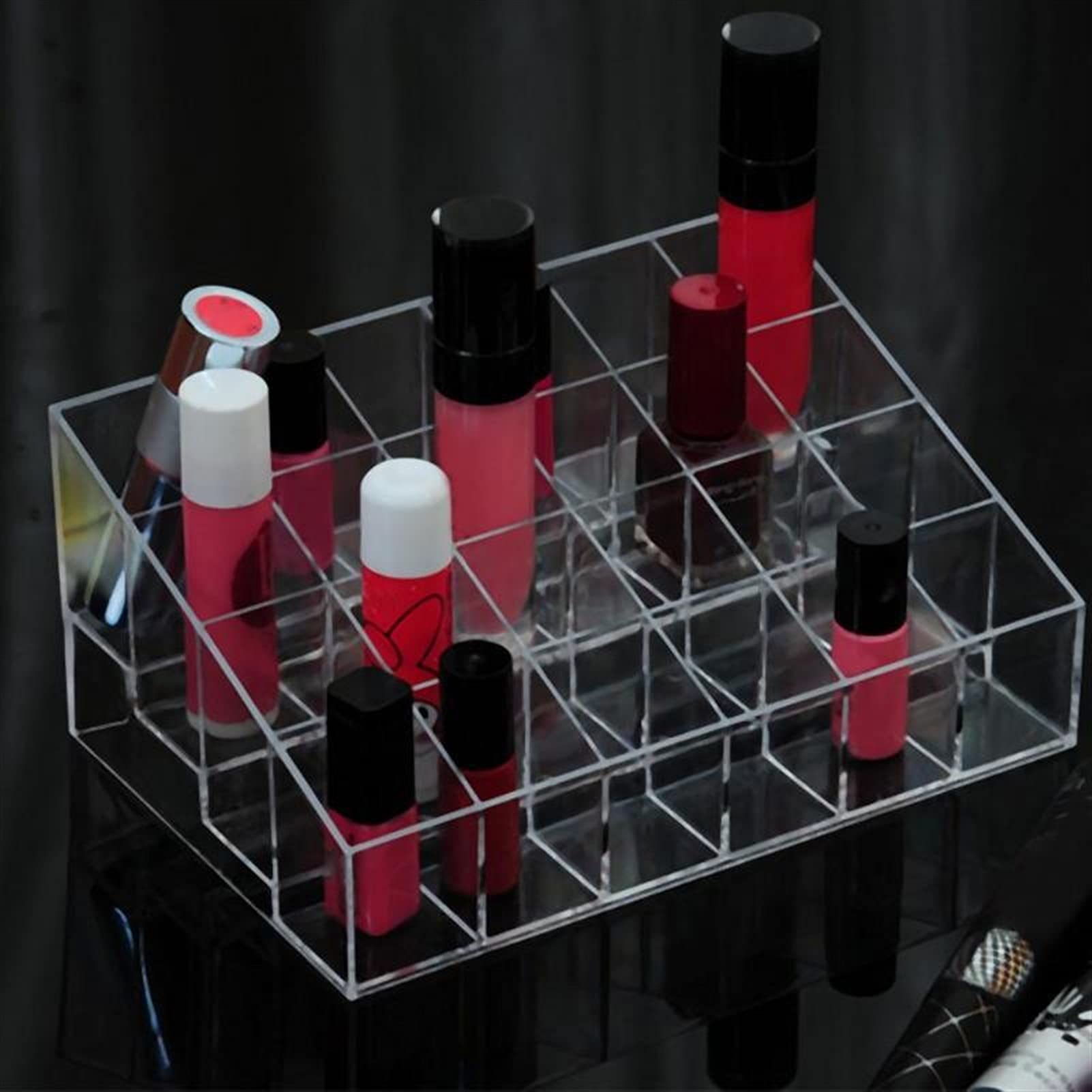 Scatola for Rossetto a 24 Griglie Scatola for Organizer for Trucco Acrilico Scatola for Rossetto Supporto for espositore for smalti for Unghie Custodia for Cosmetici / 427