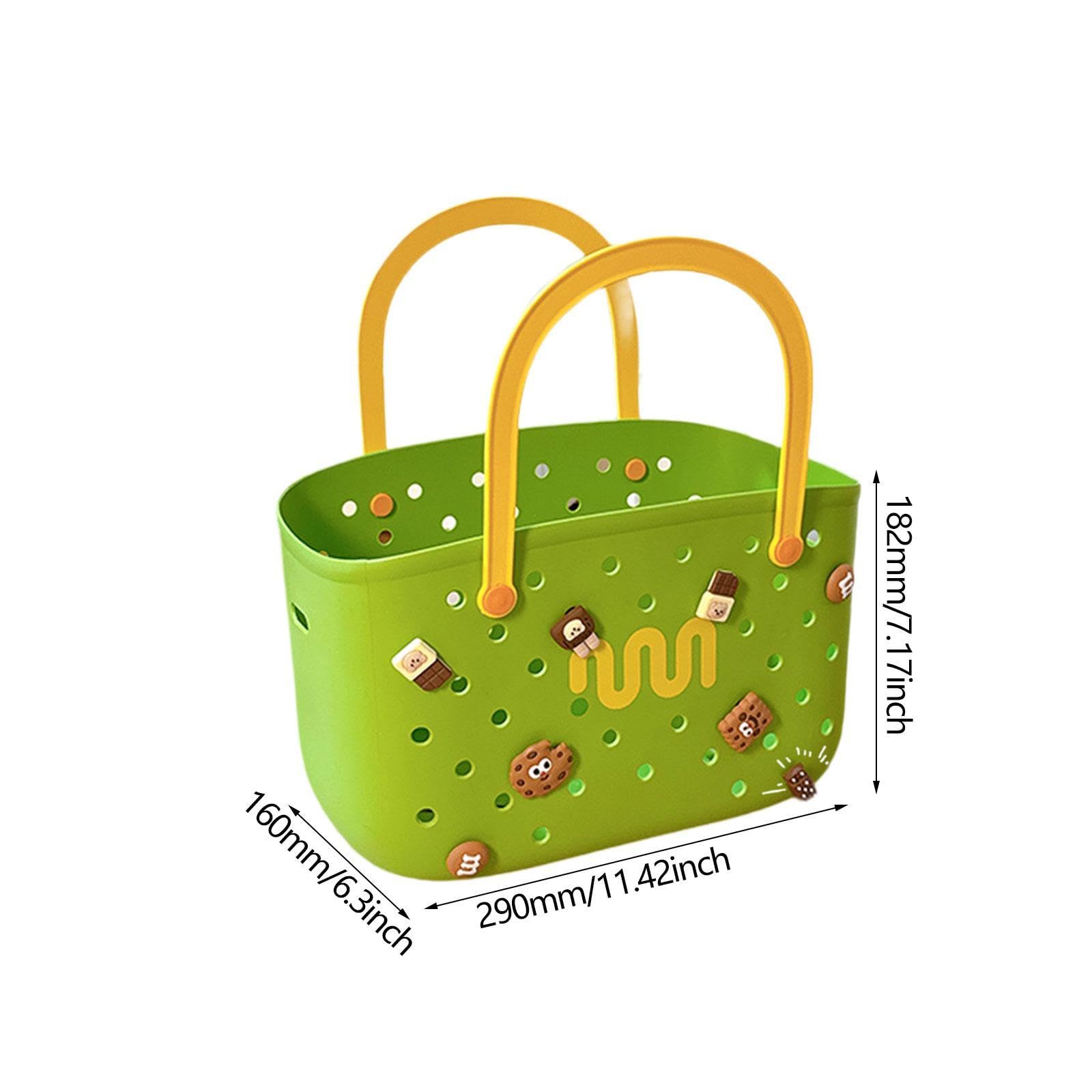 Sac de Plage, Portable, pour L'été, Sac de Tendance, Sac à Main, Panier de Plage Multifonctionnel, Vert