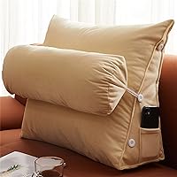 Vista 1 de Almohada triangular para lectura y dormir en forma de cuña con almohada ajustable para el cuello, soporte para cuerpo, espalda, lumbar, uso en cama