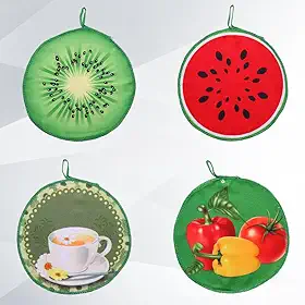 Toalhas de cozinha com laço para pendurar, conjunto de 4, panos de prato de mola de algodão para secar pratos, 25,4 x 25,4 cm, decoração de casa de fazenda, verde