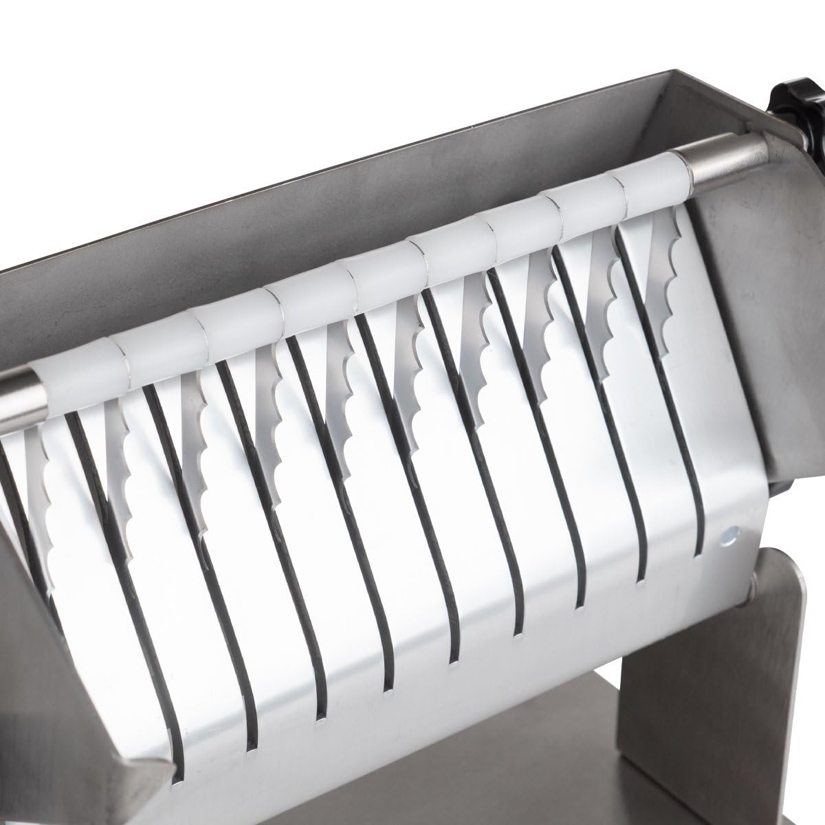 GastroHero Currywurst Schneider ECO manuell Wurstschneider Edelstahl Imbiss Schneidemaschine 10 Messer gleichmäßige Schnitte Gastro