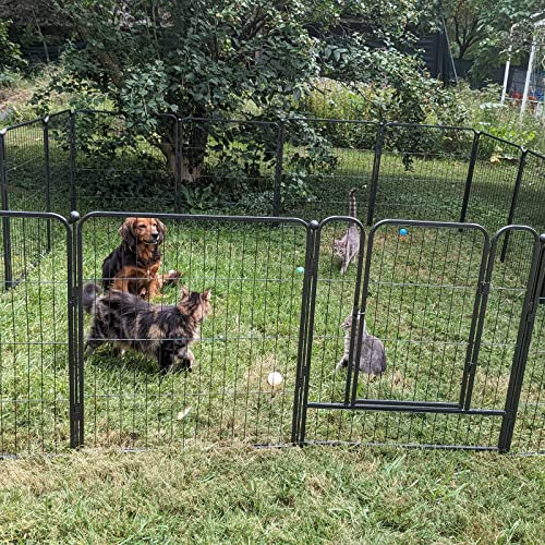 Dog Playpen,Portable Outdoor Dog Fence, Dog Pen Indoor, Dog Playpen For Large/Medium/Small Dogs, Dog Fences For The Yard,With Doors Foldable Metal Dog Playpen (24 Inch, 08 Panels) #TOP5