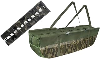 Advokingtap Bolsa de transporte de pesca con regla de medición, impermeable, plegable, para peces grandes, carpas de 117 cm de longitud, como lo muestra la imagen