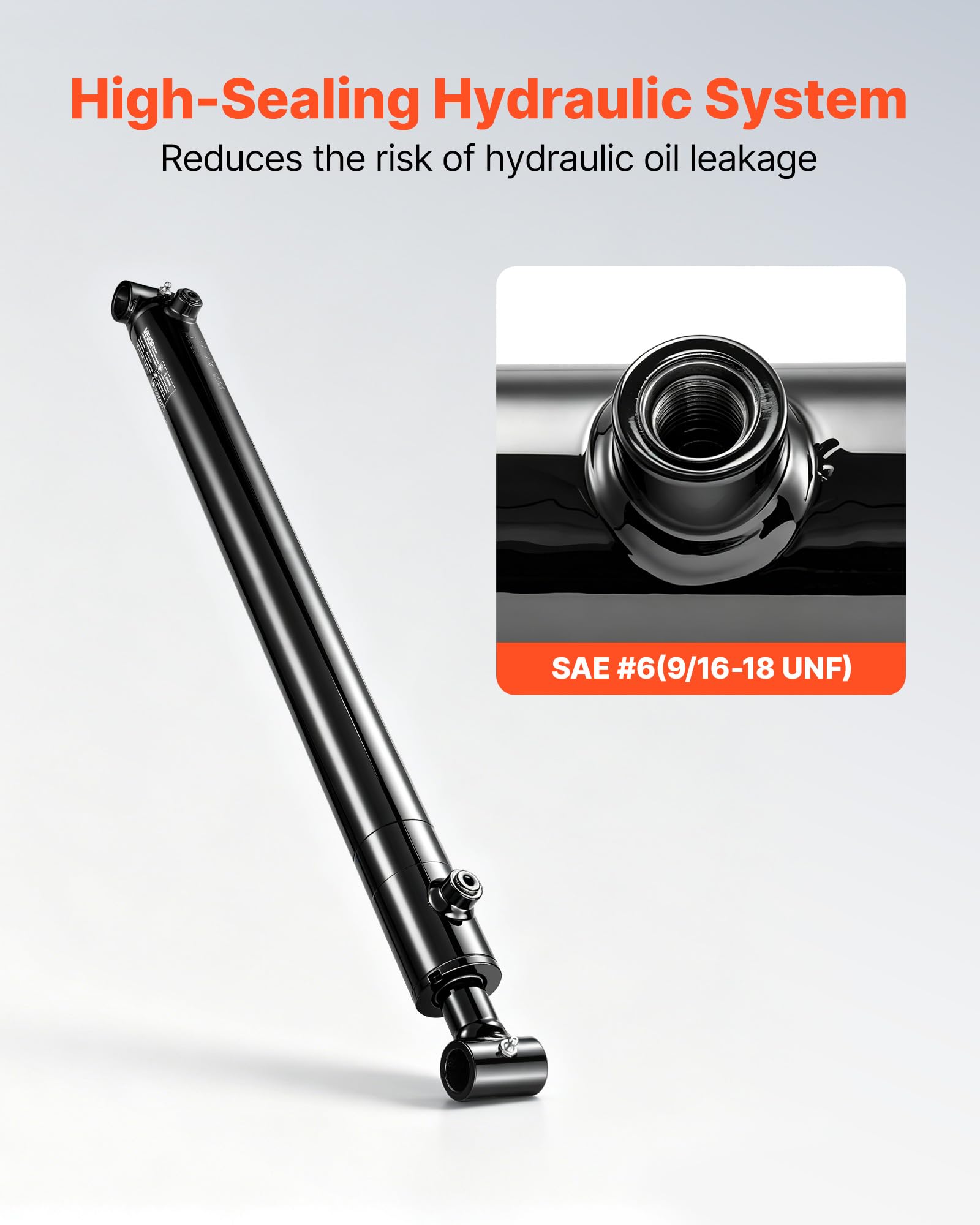 VEVOR Cilindro Hidráulico de Doble Efecto, 3500 PSI, Carrera de 610 mm