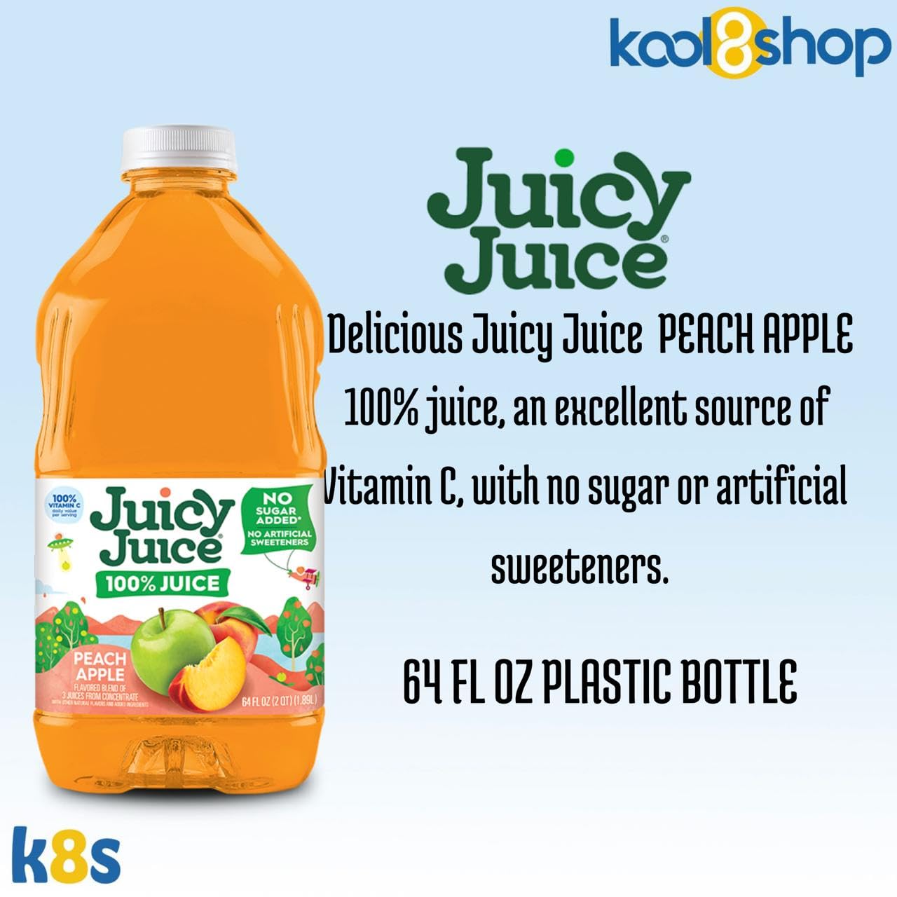 Amazon.com : Juicy Juice Peach Apple 100% Juice Vitamin C No Sugar