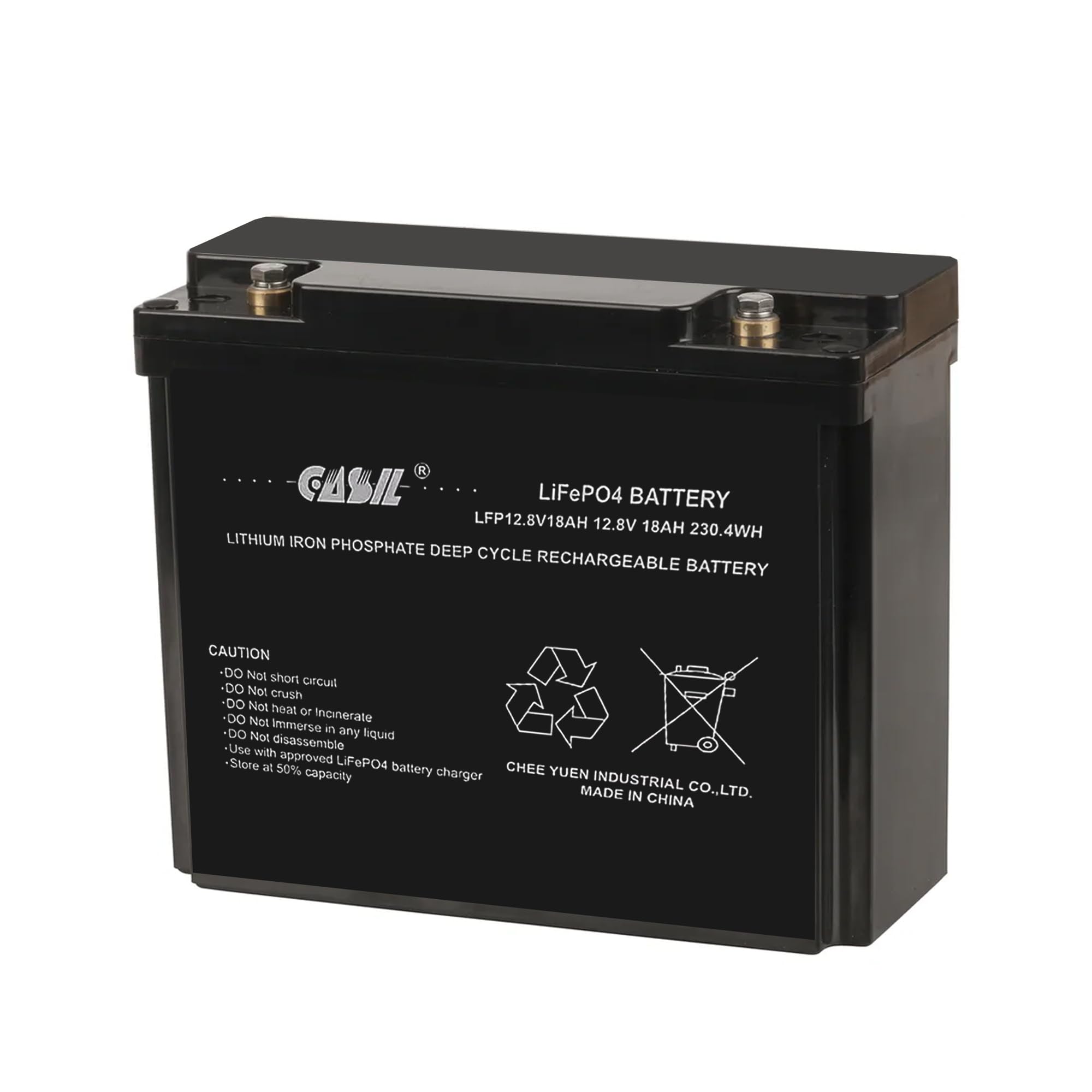 Casil 12V 18Ah Lithium Battery, 2000 Deep Cycles, Smart BMS, Perfect for Emergency Lighting, UPS Backups, Wheelchairs, Mobility Scooters, Solar, Riding Lawn Mowers and Wind Generation