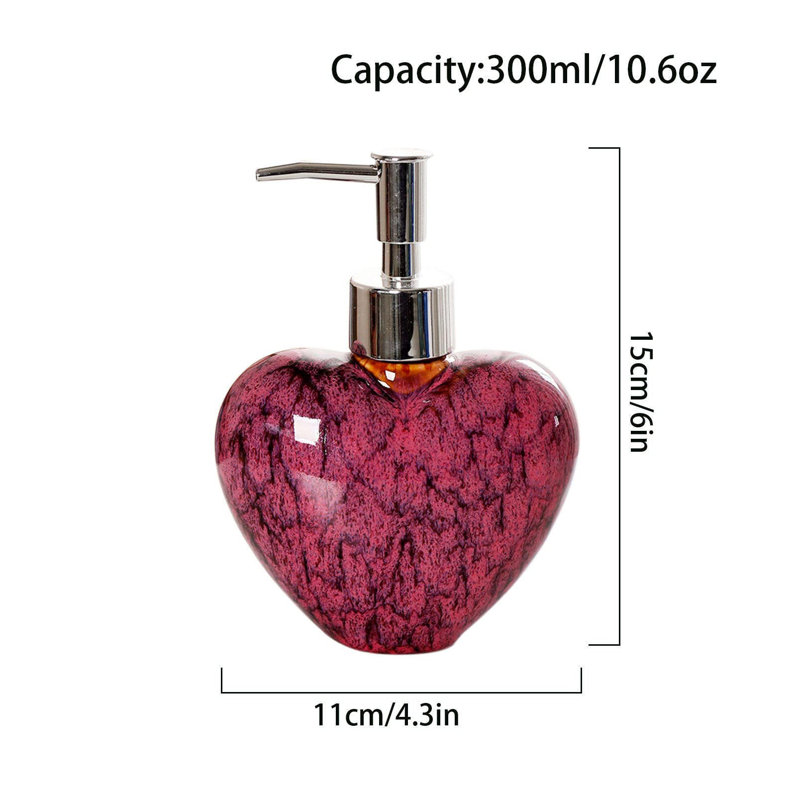Keramik-Seifenspender 300 ml 10,6 Unzen mit Pumpe, nachfüllbare Lotionsflasche for Badezimmer-Waschtischarbeitsplatte, Shampoo