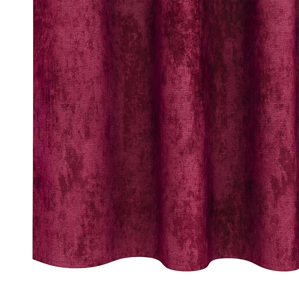 Cortinas de terciopelo rojo vino 225 x 140 cm, 2 unidades de cortinas con oscurecimiento y protección térmica contra el frío, opacas para salón, dormitorio, habitación infantil, protección