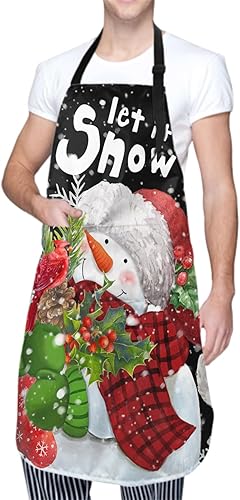 Miniatura 2 de Giwawa Kitchen Cooking Pockets Apron Adult Adjustable Aprons for Home Grilling Baking