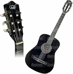 VIOLÃO 38" ACÚSTICO, COM TENSOR E CORDAS DE NYLON, COR PRETO, MODELO 38C-BK